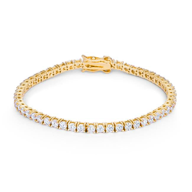 Goldtone Finish Victorian Cubic Zirconia Tennis 7 Inch Bracelet - The Best Accessory