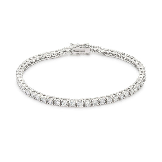 Silvertone Finish Victorian Cubic Zirconia Tennis 8 Inch Bracelet - The Best Accessory