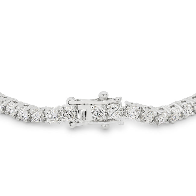 Silvertone Finish Victorian Cubic Zirconia Tennis 8 Inch Bracelet - The Best Accessory