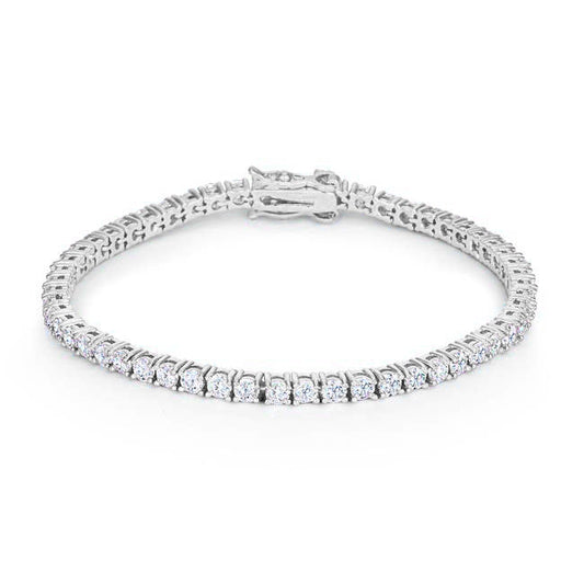 Silvertone Finish Victorian Cubic Zirconia Tennis 7 Inch Bracelet - The Best Accessory