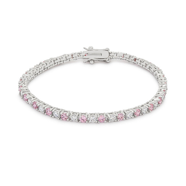 Lace Pink Cubic Zirconia Tennis Bracelet - The Best Accessory