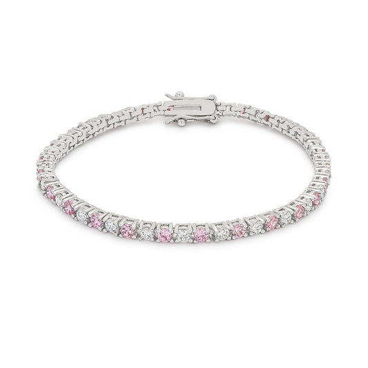 Lace Pink Cubic Zirconia Tennis Bracelet - The Best Accessory