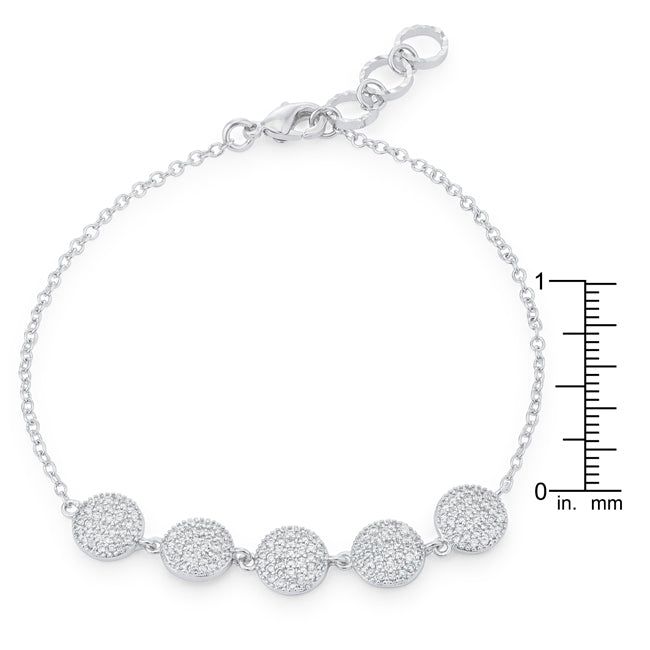 Carol 0.8ct CZ Rhodium Pave Disc Bracelet - The Best Accessory