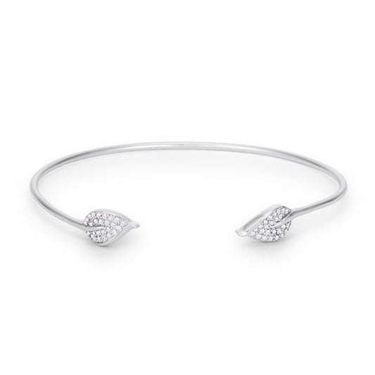 Trendy Rhodium Bracelet with Clear Cubic Zirconia Accents - The Best Accessory