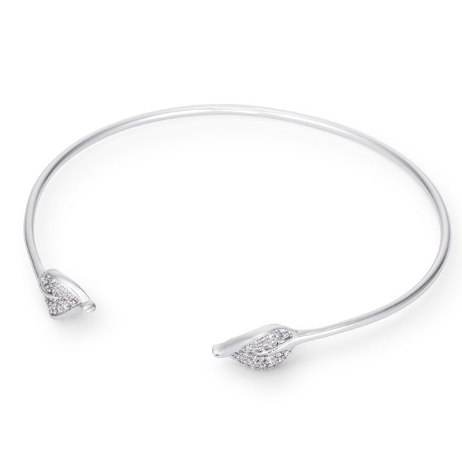 Trendy Rhodium Bracelet with Clear Cubic Zirconia Accents - The Best Accessory