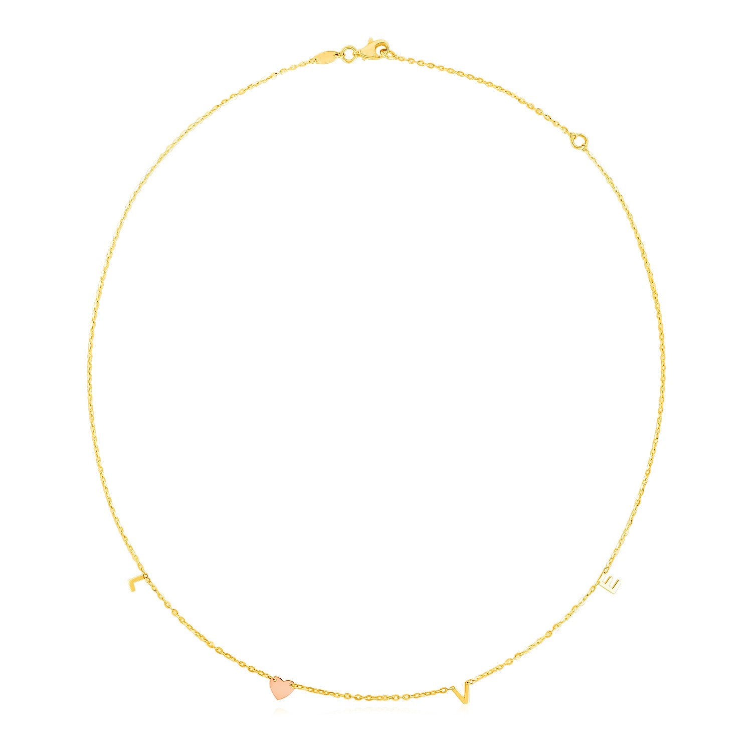 14k Two Tone Gold Love Necklace - The Best Accessory
