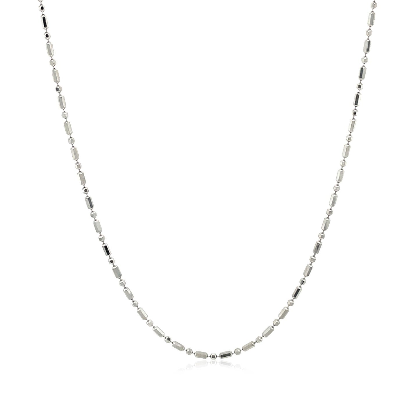 14k White Gold Diamond-Cut Alternating Bead Chain (1.10 mm) - The Best Accessory
