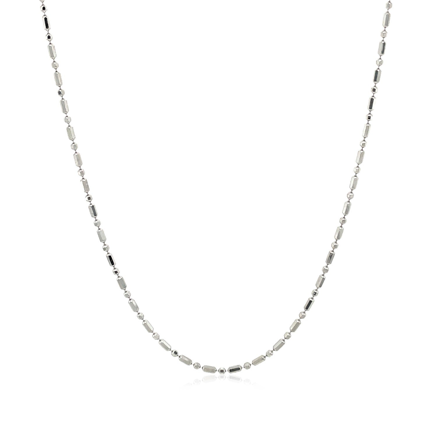14k White Gold Diamond-Cut Alternating Bead Chain (1.10 mm) - The Best Accessory