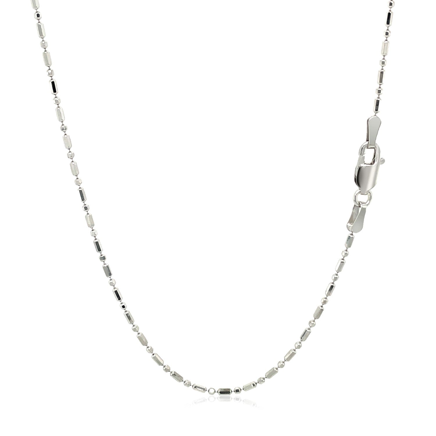 14k White Gold Diamond-Cut Alternating Bead Chain (1.10 mm) - The Best Accessory
