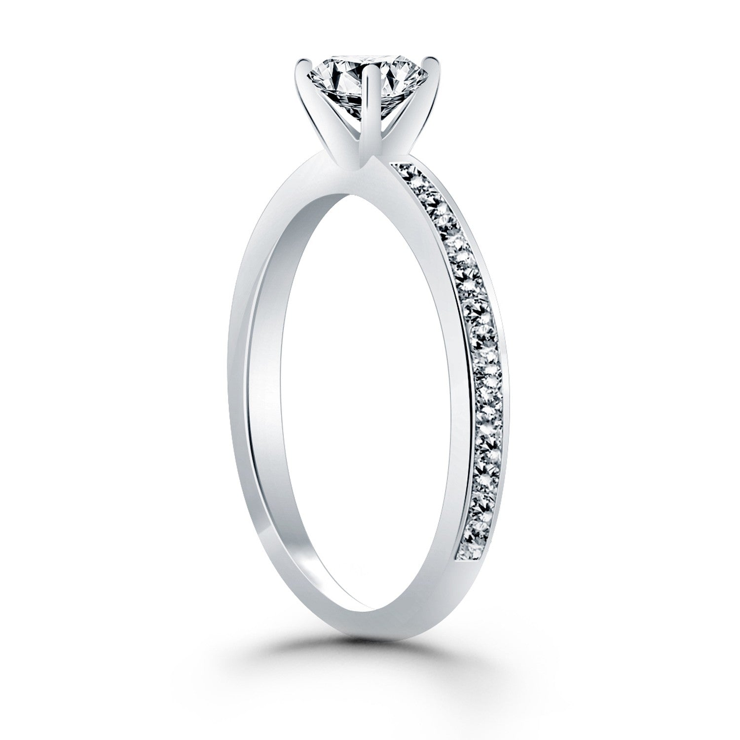 14k White Gold Classic Pave Diamond Band Engagement Ring - The Best Accessory