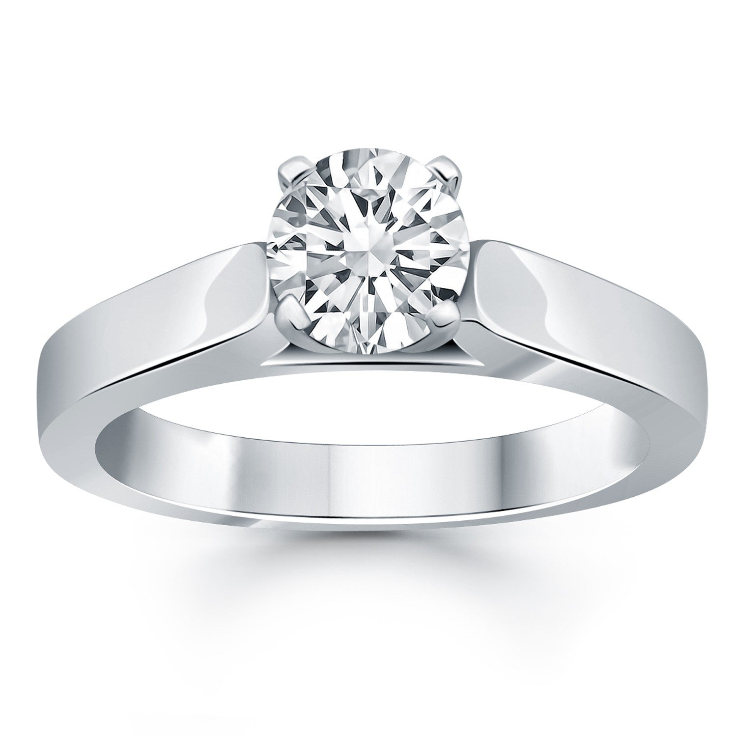 14k White Gold Wide Cathedral Solitaire Engagement Ring - The Best Accessory