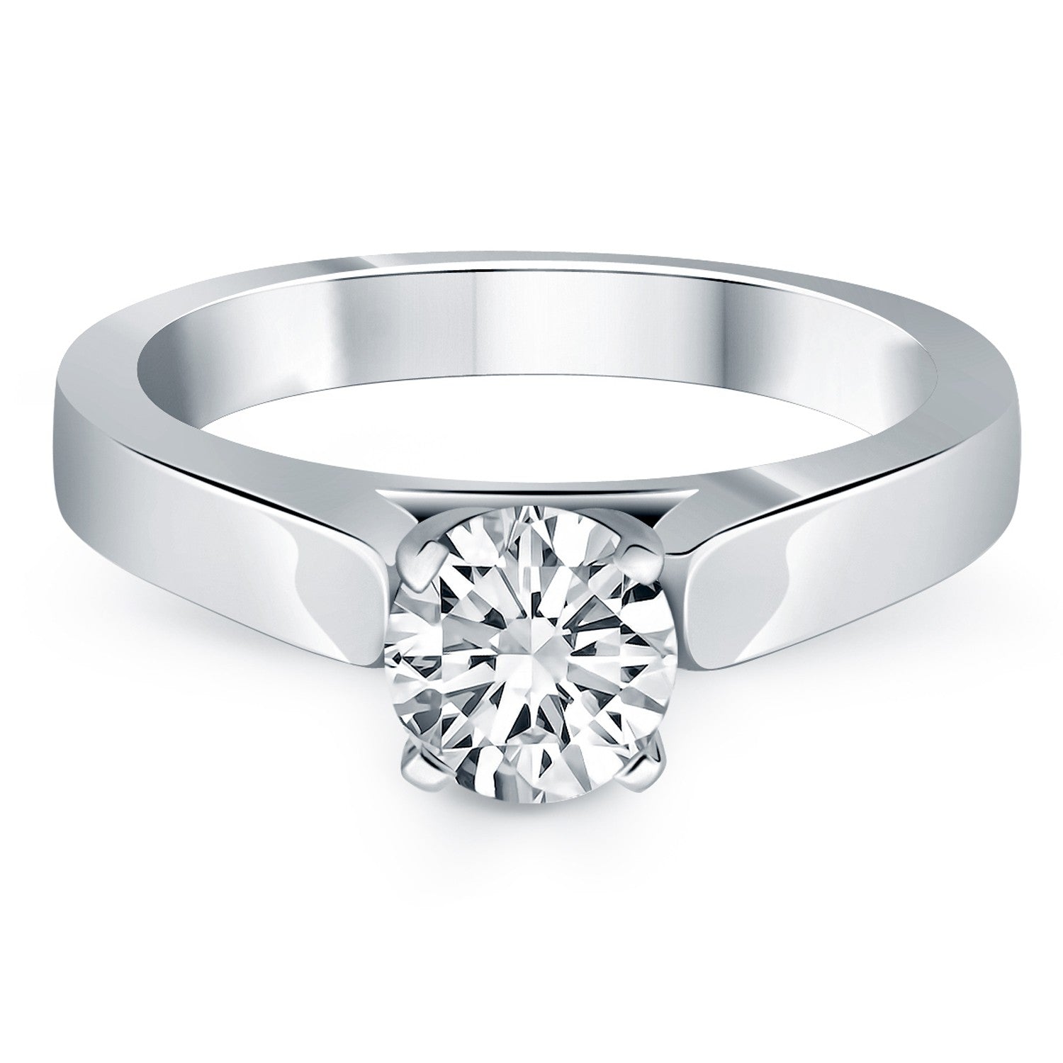 14k White Gold Wide Cathedral Solitaire Engagement Ring - The Best Accessory
