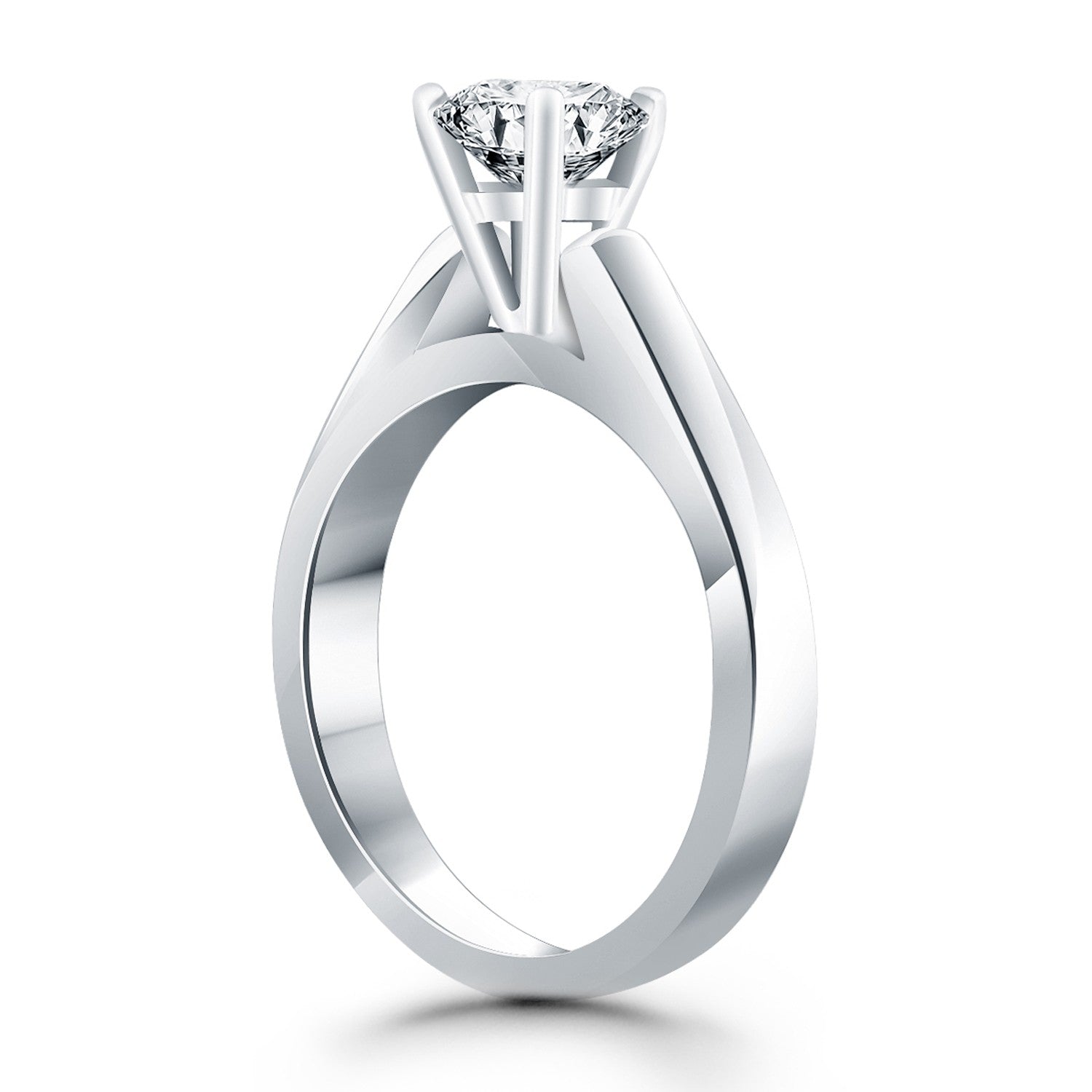 14k White Gold Wide Cathedral Solitaire Engagement Ring - The Best Accessory