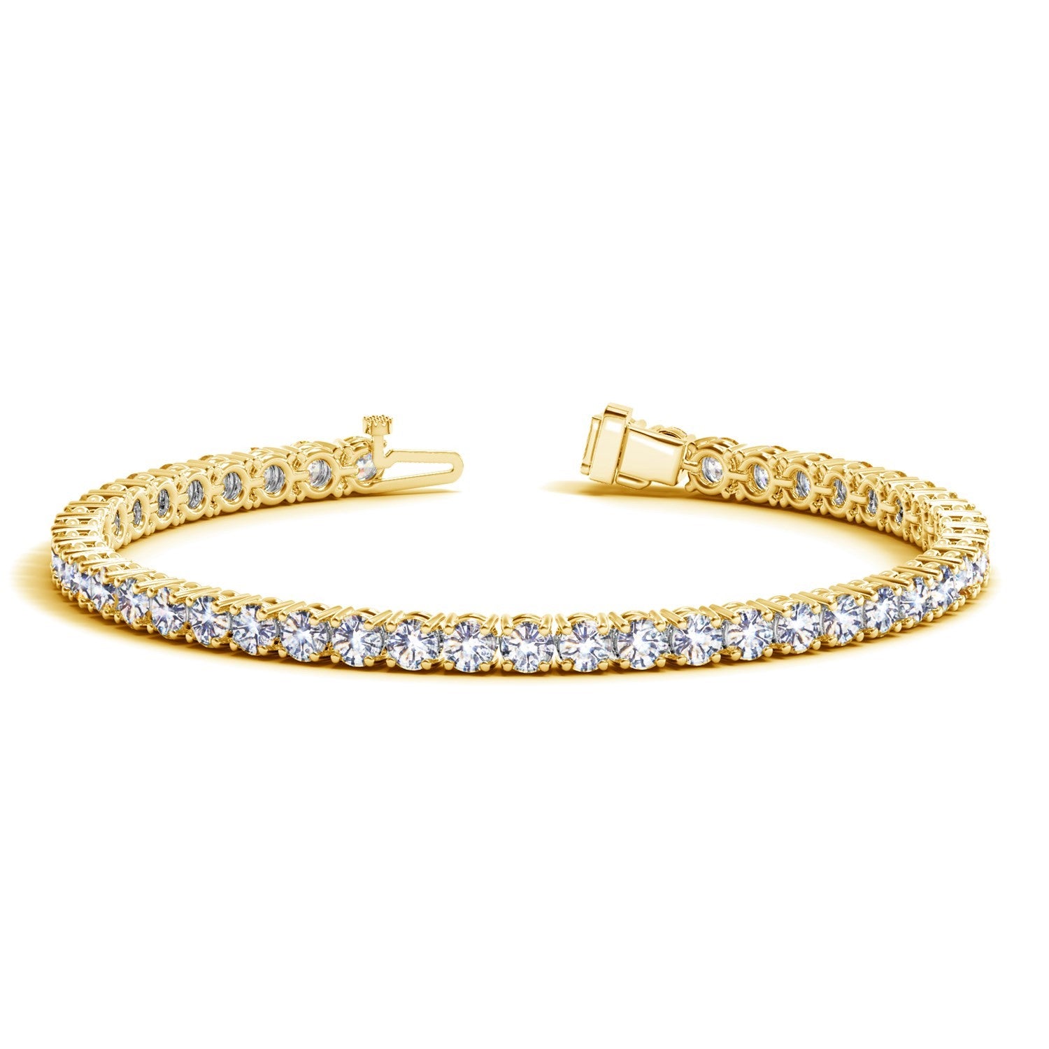 Lab Grown Round Diamond Tennis Bracelet in 14k Yellow Gold (10 cctw F/G  VS2/SI1) - The Best Accessory