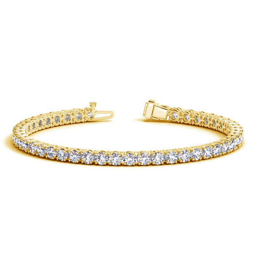 Lab Grown Round Diamond Tennis Bracelet in 14k Yellow Gold (10 cctw F/G  VS2/SI1) - The Best Accessory