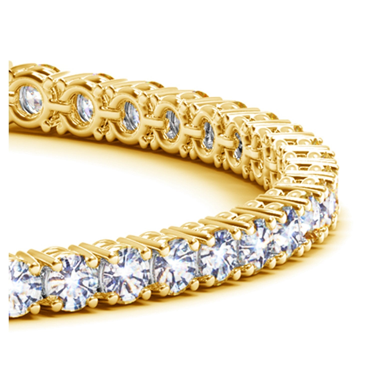 Lab Grown Round Diamond Tennis Bracelet in 14k Yellow Gold (10 cctw F/G  VS2/SI1) - The Best Accessory