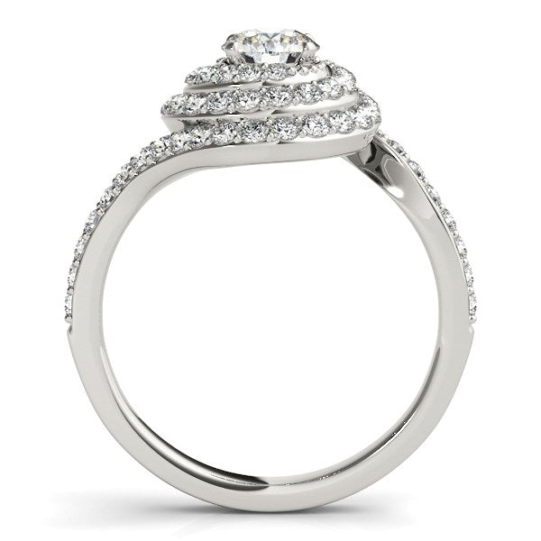 14k White Gold Round Diamond Spiral Design Engagement Ring (1 1/8 cttw) - The Best Accessory