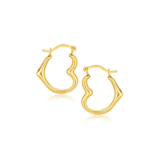 10k Yellow Gold Heart Hoop Earrings - The Best Accessory