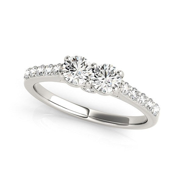 14k White Gold Round Two Stone Diamond Ring (3/4 cttw) - The Best Accessory