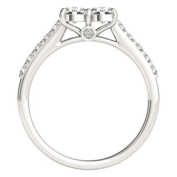 14k White Gold Round Two Stone Diamond Ring (3/4 cttw) - The Best Accessory