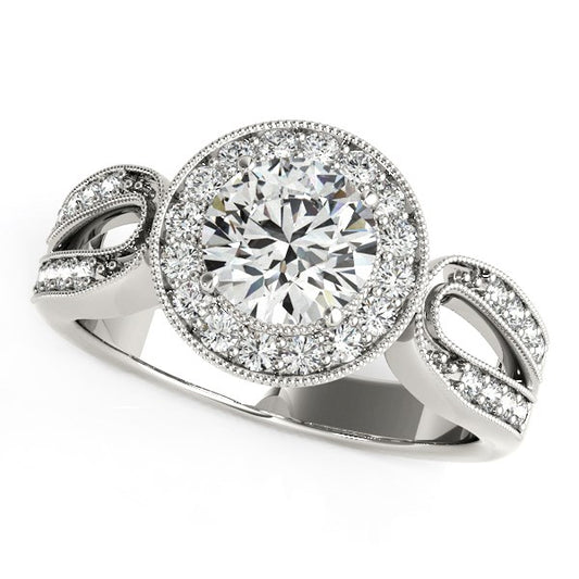 14k White Gold Teardrop Split Band Diamond Engagement Ring (1 1/3 cttw) - The Best Accessory