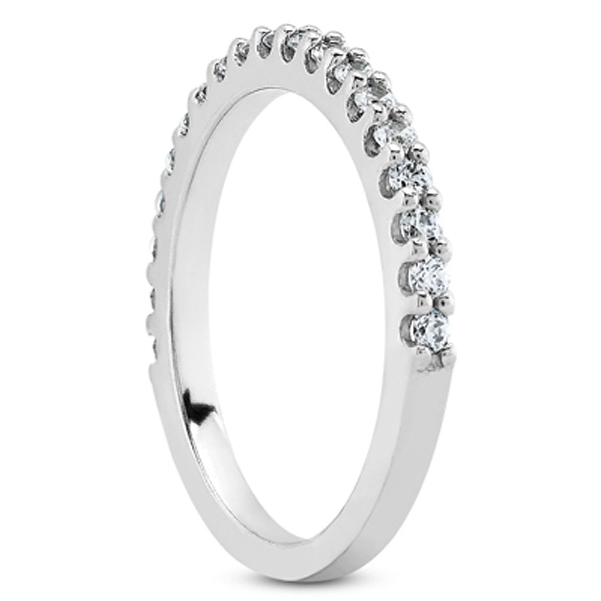 14k White Gold Shared Prong Diamond Wedding Ring Band with U Settings - The Best Accessory