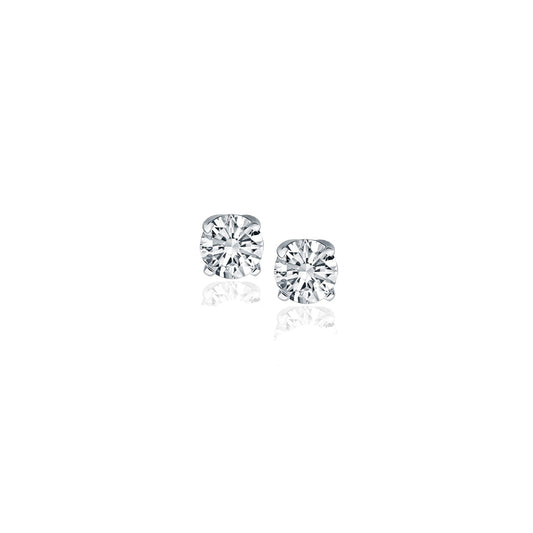 14k White Gold Diamond Four Prong Stud Earrings (1/4 cttw) - The Best Accessory
