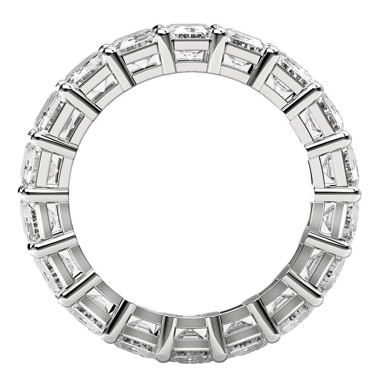 Emerald Cut Lab Grown Diamond Eternity Ring in 14k White Gold (8 cttw FG/VS2) - The Best Accessory