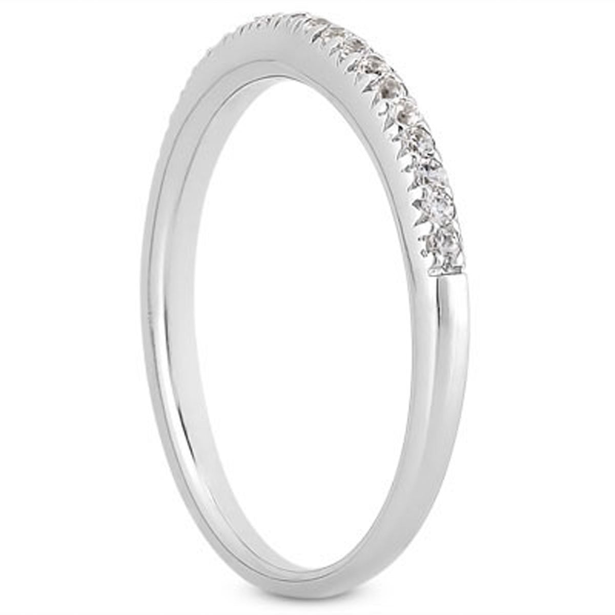 14k White Gold Fancy Engraved Pave Diamond Wedding Ring Band - The Best Accessory