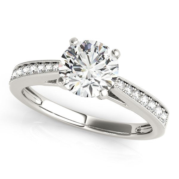 14k White Gold Antique Style Graduagted Diamond Engagement Ring (1 1/8 cttw) - The Best Accessory