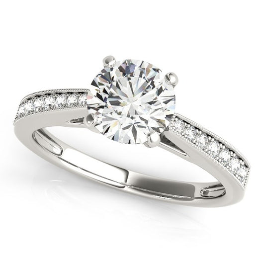14k White Gold Antique Style Graduagted Diamond Engagement Ring (1 1/8 cttw) - The Best Accessory