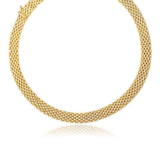 14k Yellow Gold Flexible Panther 9.0mm Line Necklace - The Best Accessory
