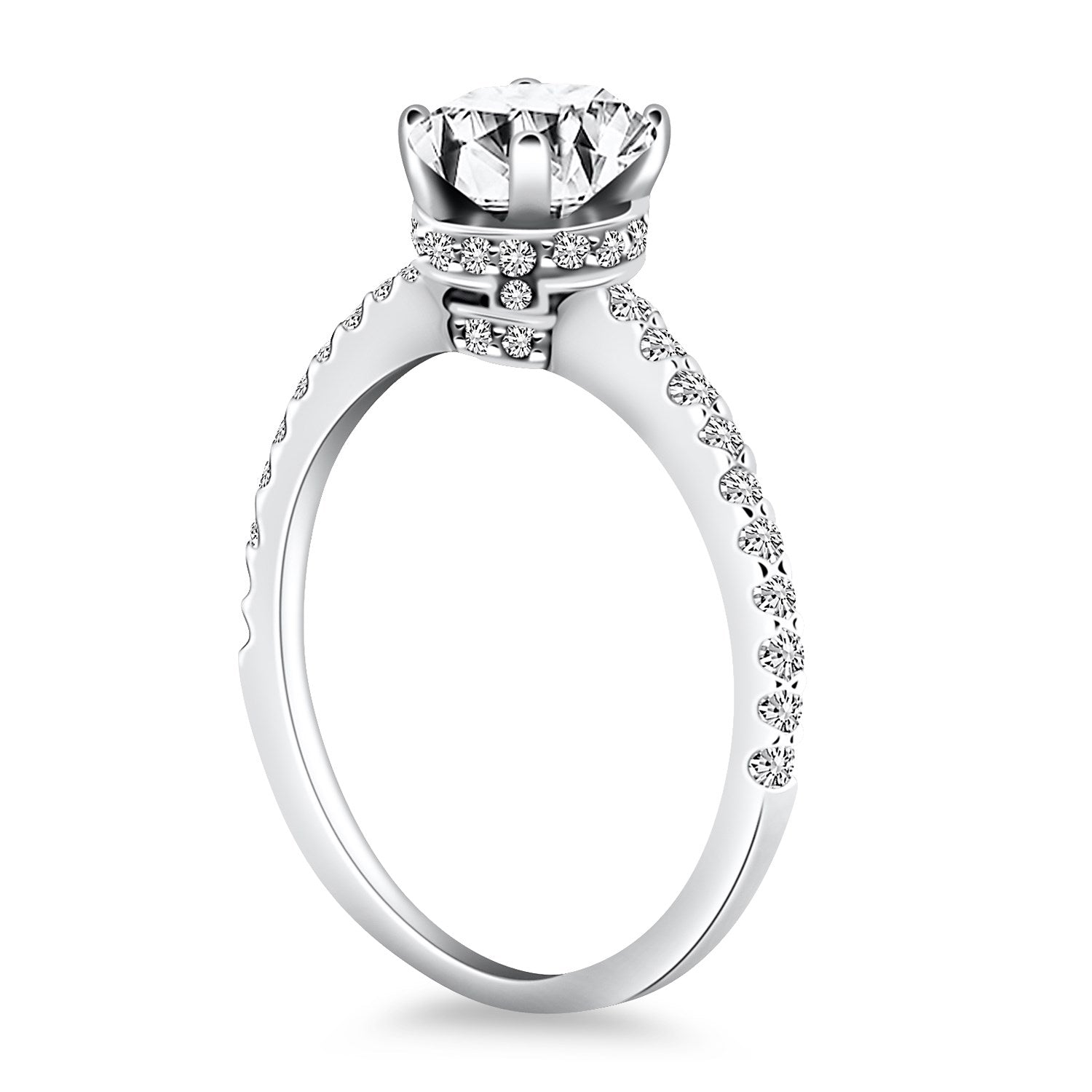 14k White Gold Diamond Collar Engagement Ring - The Best Accessory