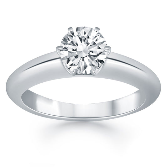 14k White Gold Solitaire Cathedral Engagement Ring - The Best Accessory