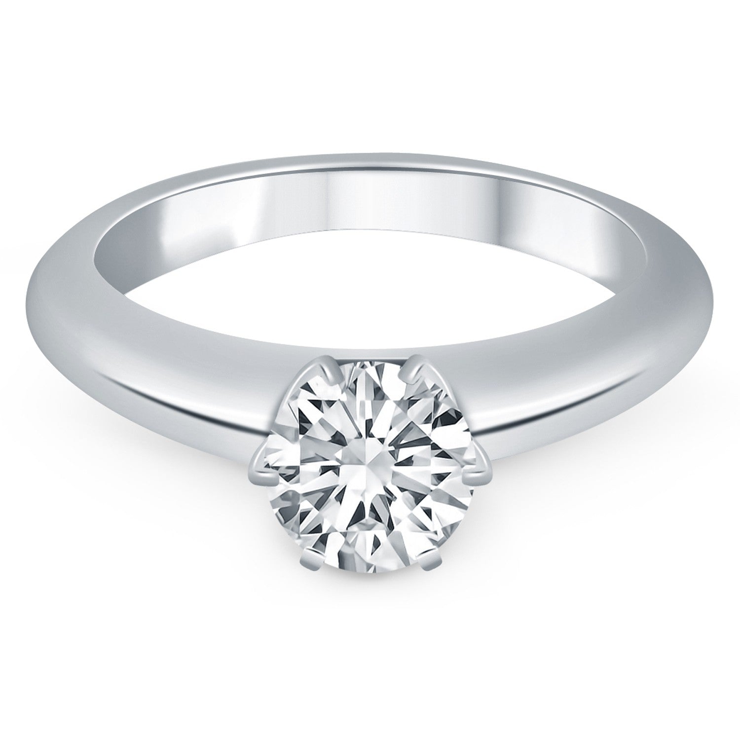 14k White Gold Solitaire Cathedral Engagement Ring - The Best Accessory