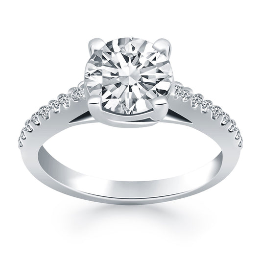 14k White Gold Trellis Diamond Engagement Ring - The Best Accessory