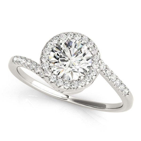 14k White Gold Halo Design Bypass Round Diamond Engagement Ring (5/8 cttw) - The Best Accessory