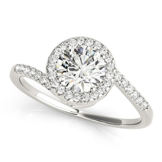 14k White Gold Halo Design Bypass Round Diamond Engagement Ring (5/8 cttw) - The Best Accessory