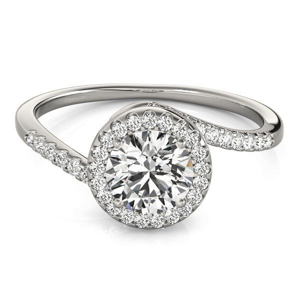 14k White Gold Halo Design Bypass Round Diamond Engagement Ring (5/8 cttw) - The Best Accessory