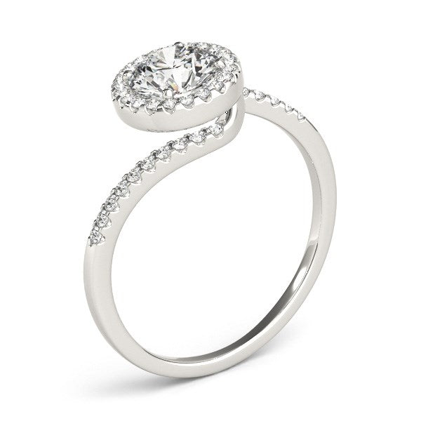 14k White Gold Halo Design Bypass Round Diamond Engagement Ring (5/8 cttw) - The Best Accessory