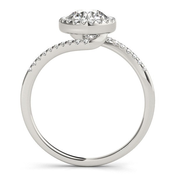 14k White Gold Halo Design Bypass Round Diamond Engagement Ring (5/8 cttw) - The Best Accessory