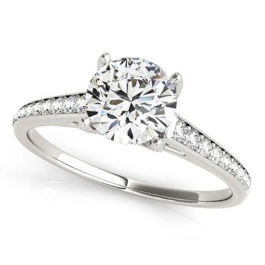 14k White Gold Diamond Engagement Ring With Cathedral Design (1 1/3 cttw) - The Best Accessory
