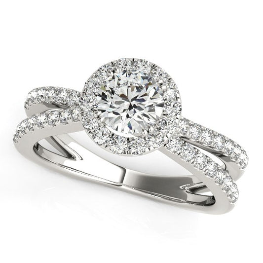 14k White Gold Diamond Engagement Ring with Split Shank Design (1 1/2 cttw) - The Best Accessory