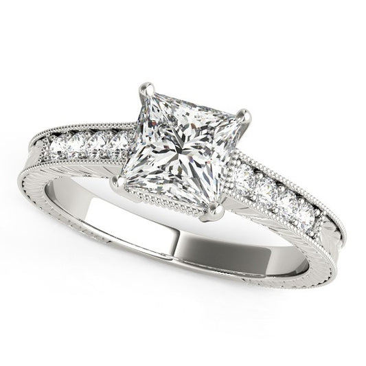 14k White Gold Antique Style Diamond Engagement Ring (1 1/8 cttw) - The Best Accessory