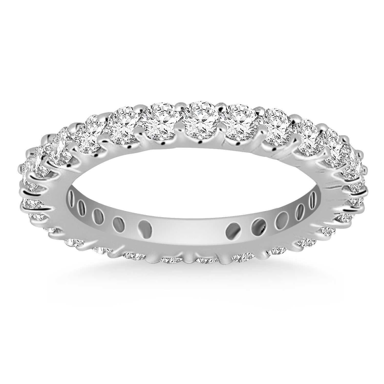 14k White Gold Common Prong Round Diamond Eternity Ring - The Best Accessory