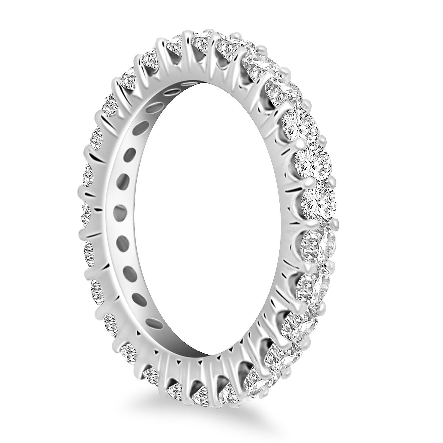 14k White Gold Common Prong Round Diamond Eternity Ring - The Best Accessory