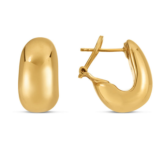 14k Yellow Gold Fancy Omega Hoops - The Best Accessory