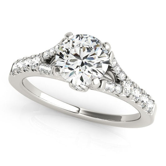 14k White Gold Split Shank Prong Set Diamond Engagement Ring (1 3/8 cttw) - The Best Accessory