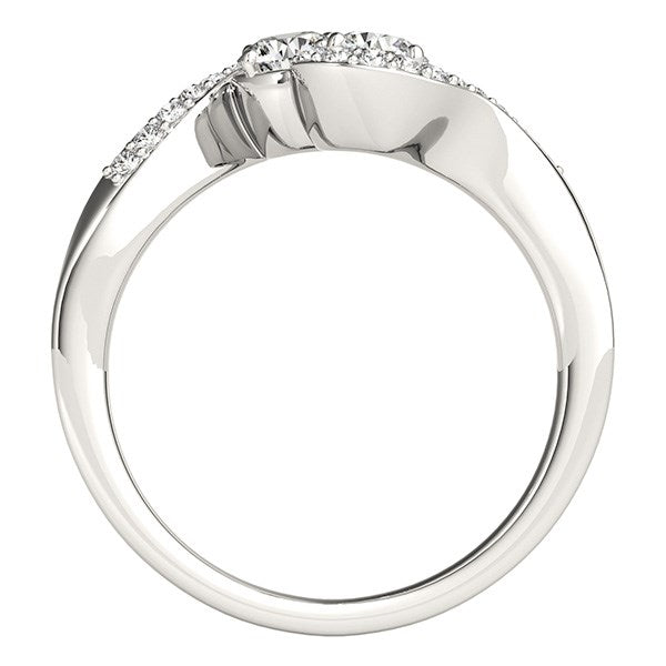 14k White Gold Curved Band Style Two Diamond Ring (5/8 cttw) - The Best Accessory