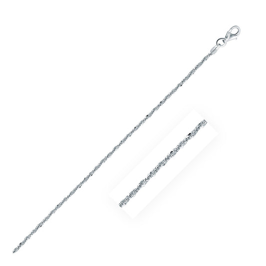 Rhodium Plated Sterling Silver Sparkle Style Chain (1.60 mm) - The Best Accessory